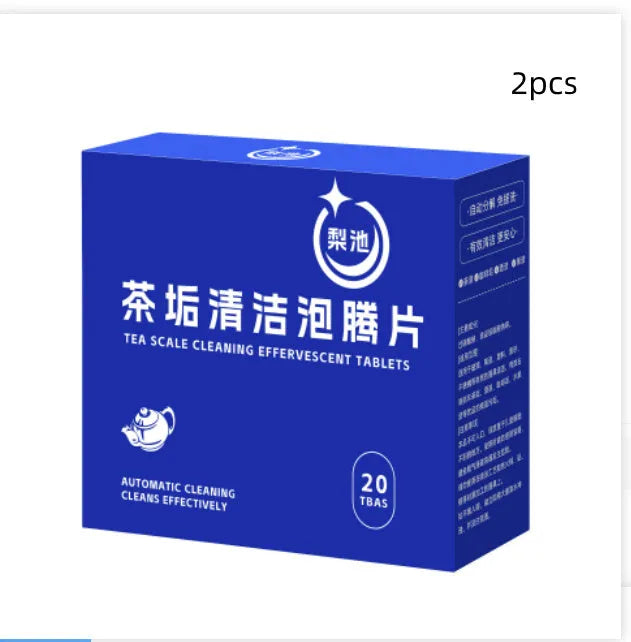 Tea scale cleaning effervescent tablets 20 tablets box 100g net content for kettles