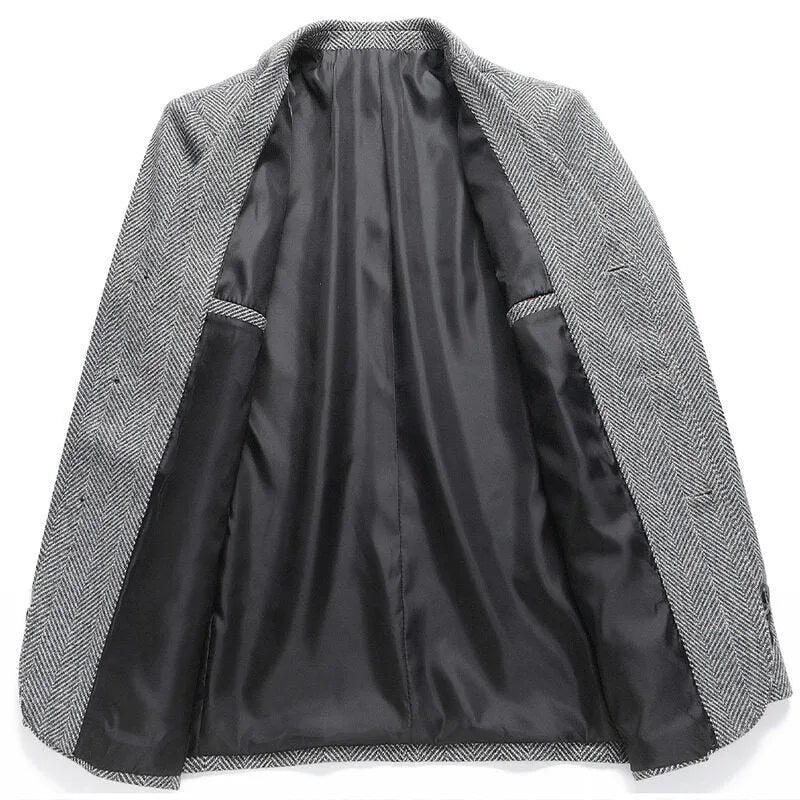 Men's solid colour loose fit polyester coat for spring and autumn casual wear
