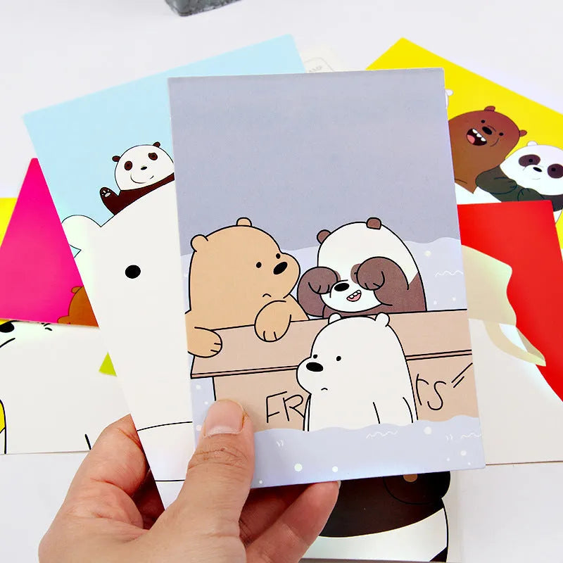 Pack of nine minimalist cartoon-style postcards illustrating retro Paris towers and historic landmarks.