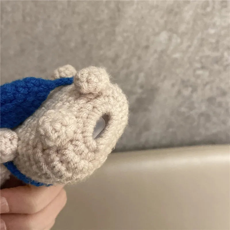 Handmade knitted koala bear backpack design protective sleeve for Apple AirPods
