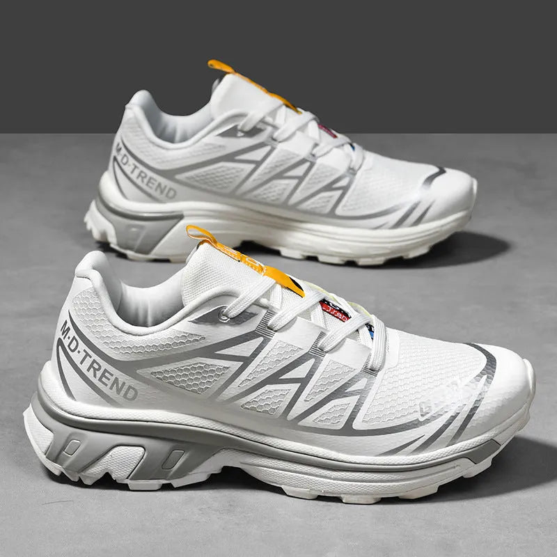 Low-top outdoor hiking shoes in multiple colours with lace-up front and rubber soles