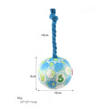 Blue dog elastic football tug of war ball made from cotton rope with bright cartoon design