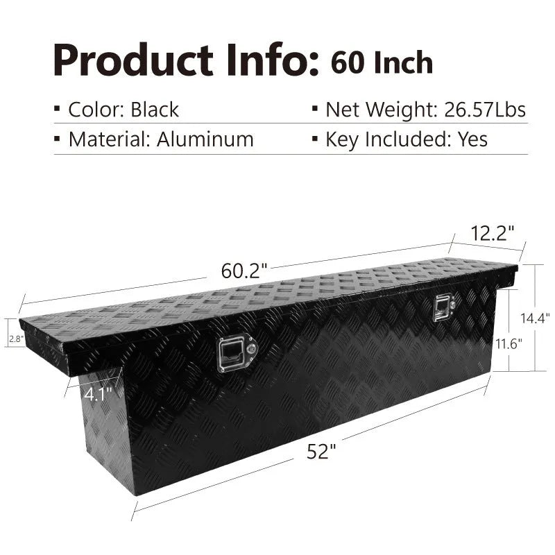 Black aluminium alloy toolbox with 26-inch length from the T Casting series.