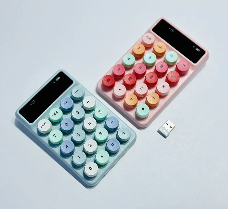Mini portable wireless keyboard in Macaron colours including mixed bright green on ABS plastic with universal compatibility