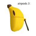 Banana yellow silicone protective cover for compatible Apple AirPods Pro wireless earphones