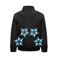 Men's smart cooling jacket with fan system showing ventilation holes in black colour option