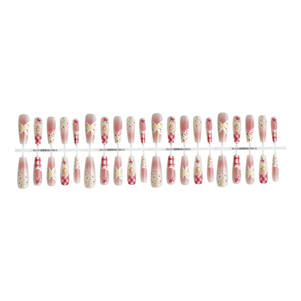 French butterfly bear antique style XINGX wear nail tip set 40 pieces long ladder ultra-thin seamless