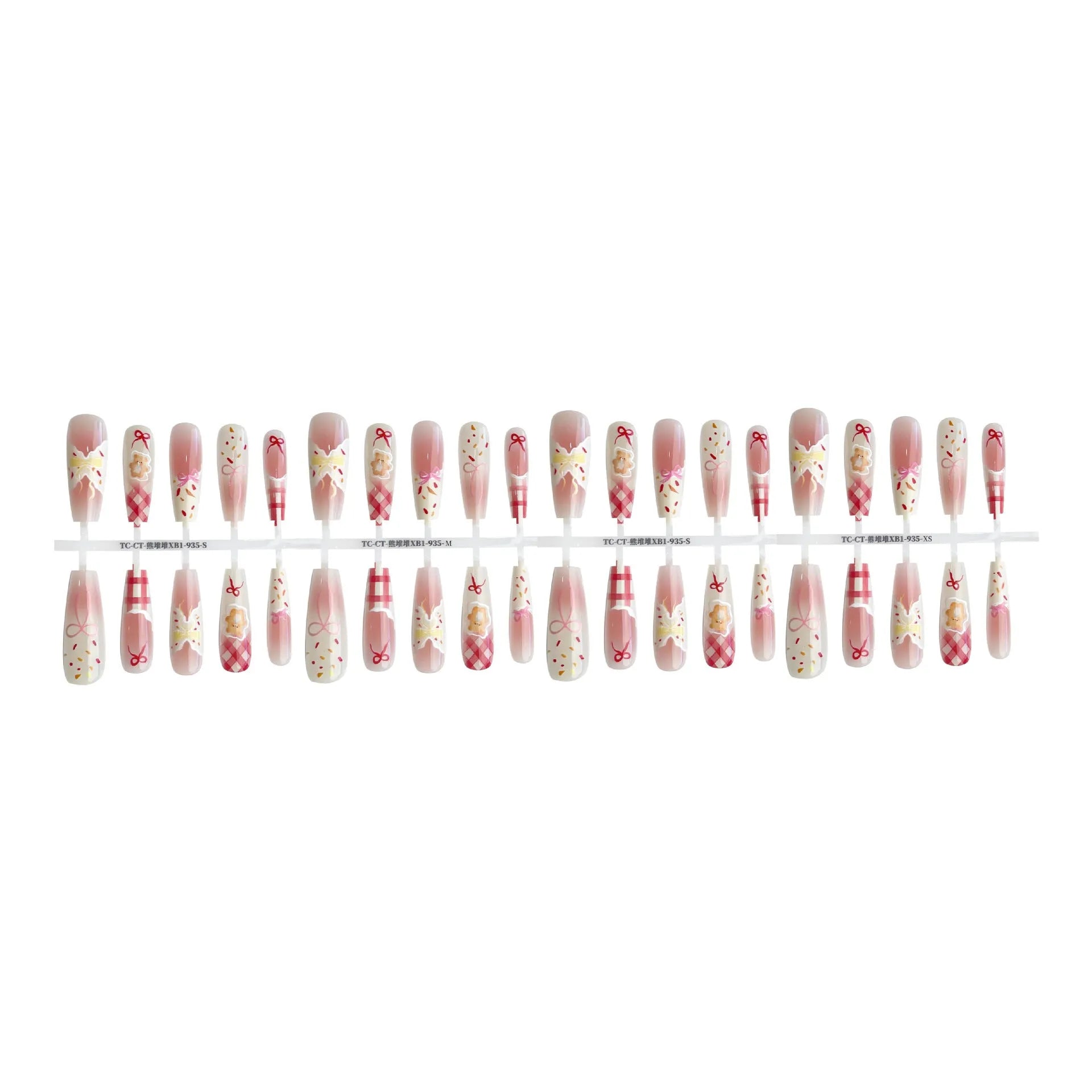 French butterfly bear antique style XINGX wear nail tip set 40 pieces long ladder ultra-thin seamless