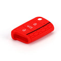 Silicone car key case for Volkswagen Series in half-pack sports version red edge black colour