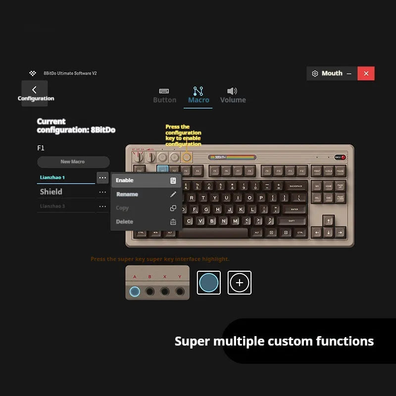 Retro87 wireless mechanical keyboard with C64 styling, incense-inserted ABS finish, and rocker control