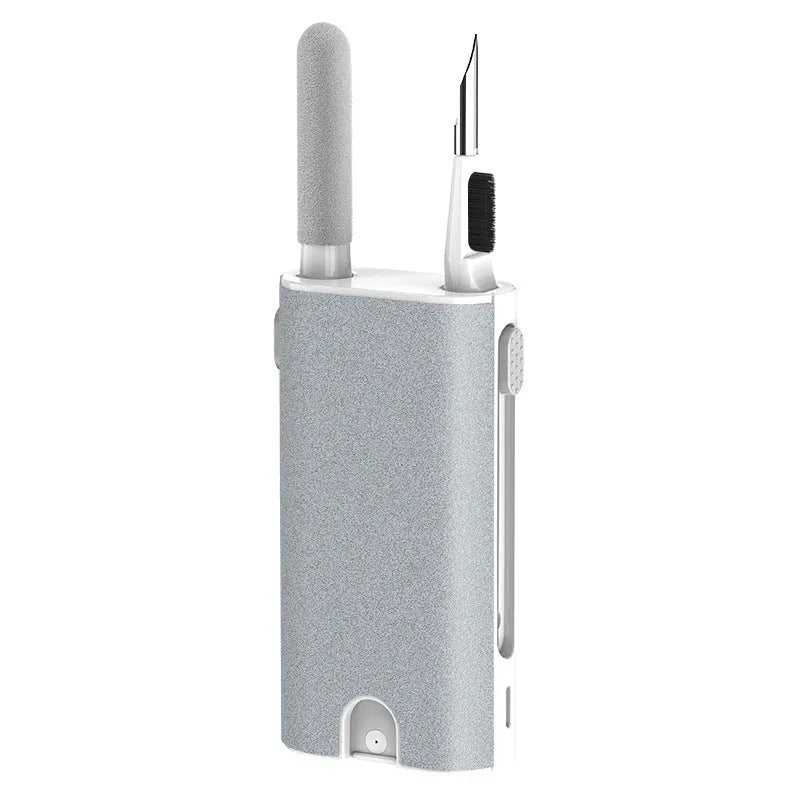 Q6 and Q8 multifunctional cleaning sets for headphones and screens in blue, white, and black