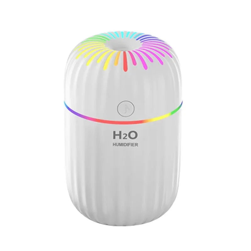 White USB portable mini humidifier with 300ml water tank on desk