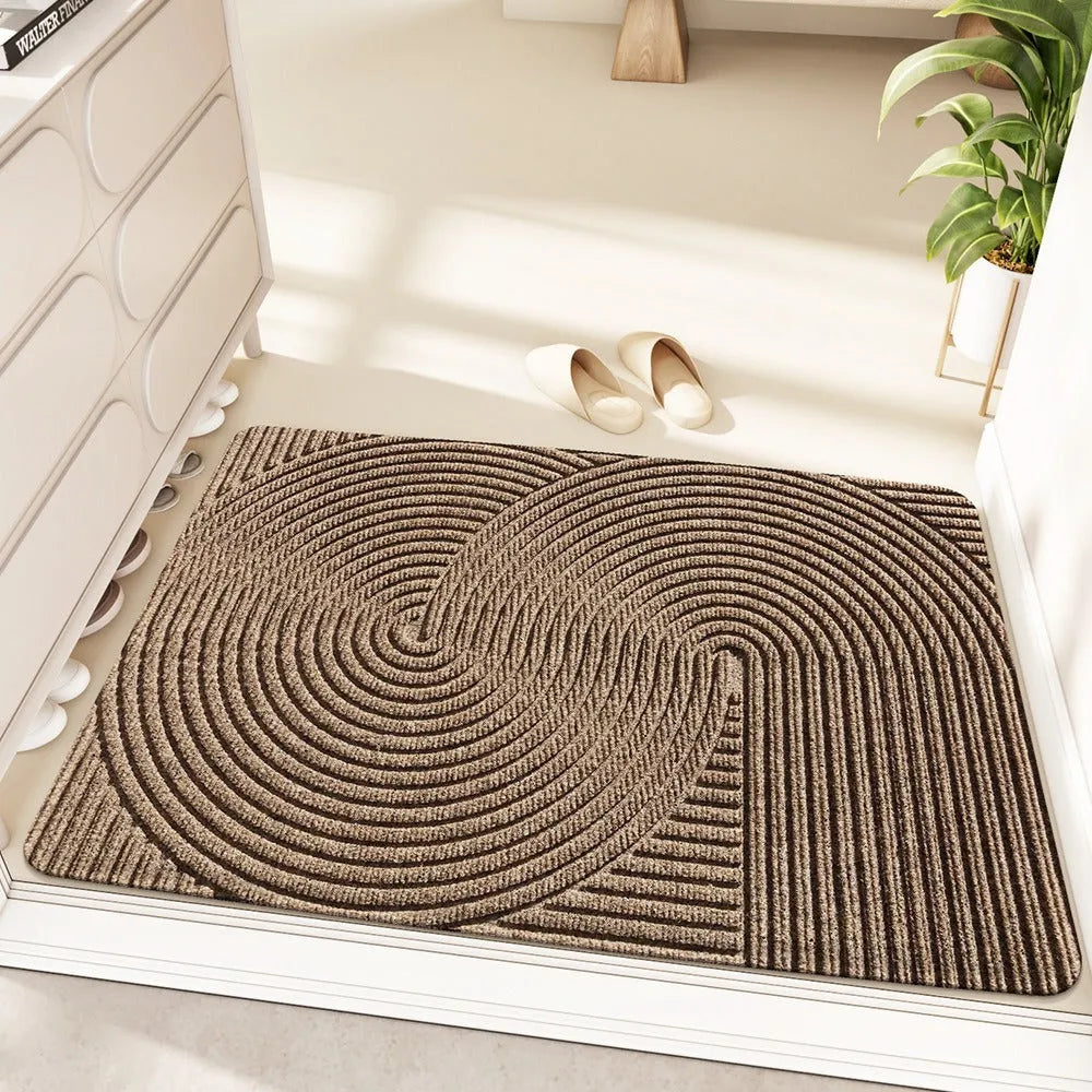 Alien-shaped entrance carpet with cartoon pattern in green colour, 60x90cm diatom oil floor mat