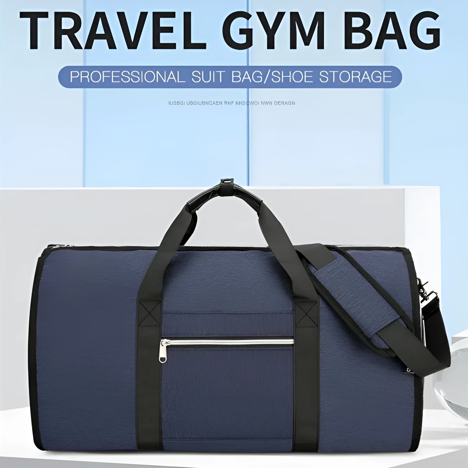 Oxford cloth storage bag with dry wet separation compartments in grey colour option