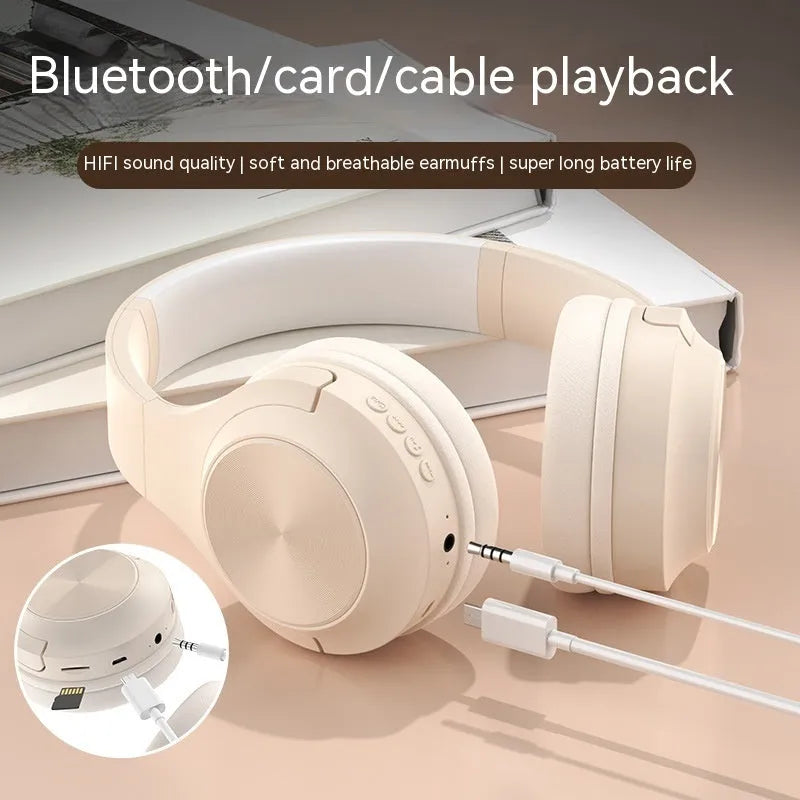 Personalised wireless Bluetooth headset in Ivory White, Chalk Black or Youth Green colour with head-mounted design