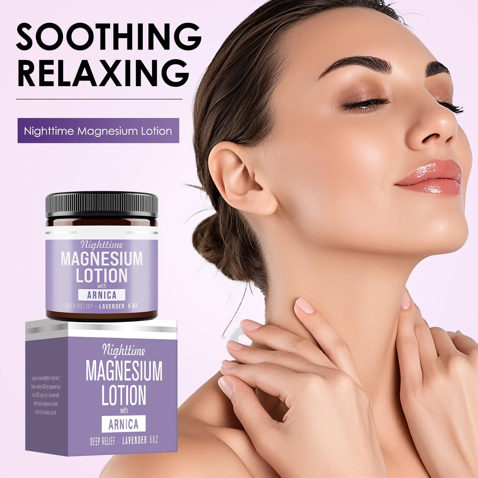 Magnesium body butter cream in 150ml jar measuring 7.1 x 7.1 x 6.0cm