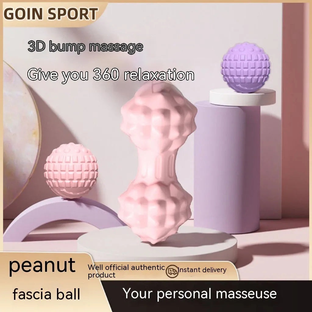 6cm TPR foot massage ball in peanut shape available in pink, blue, green, or purple colours