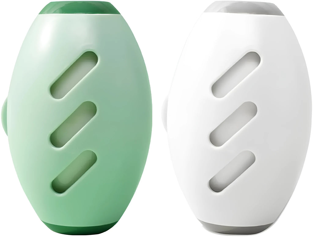 Green and white reusable gel lint roller ball for washing and removing pet hair