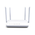 Portable 300m home wifi high-speed router in black with 4 LAN ports and compact bare metal design