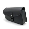 Black PU leather motorcycle swingarm bag for Sportster models measuring 30x24x20cm