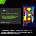 Three rolls of Glue E low-odour, formaldehyde-free wallpaper adhesive with glutinous rice formula.