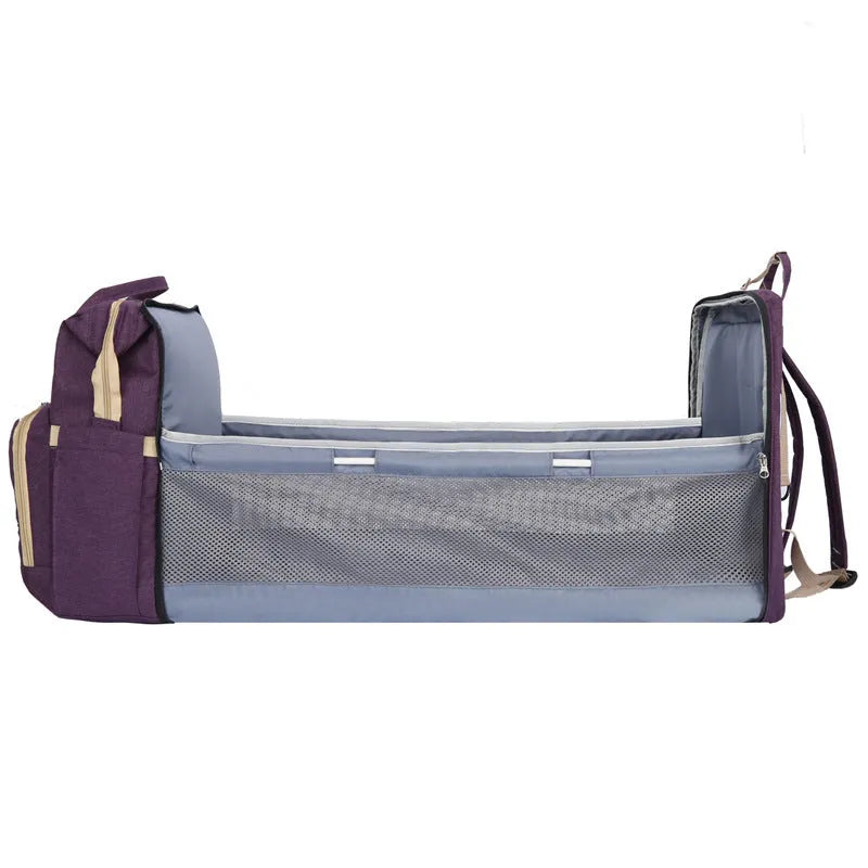 Portable folding nylon mummy bag with USB interface, curved shoulder strap, in eight colours for home storage