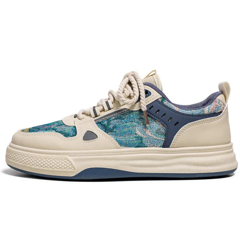 Canvas casual flat shoes in Milan green or beige with round toe design for daily wear