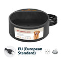 Black ABS pet heating bowl with constant temperature control for cats and dogs