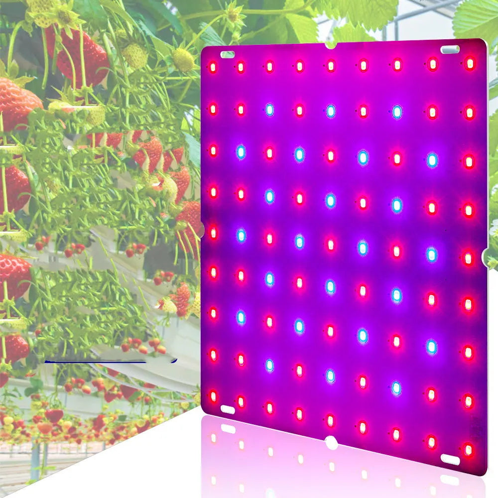 Aluminium LED plant growth light with hanging hook for fruits and vegetables.