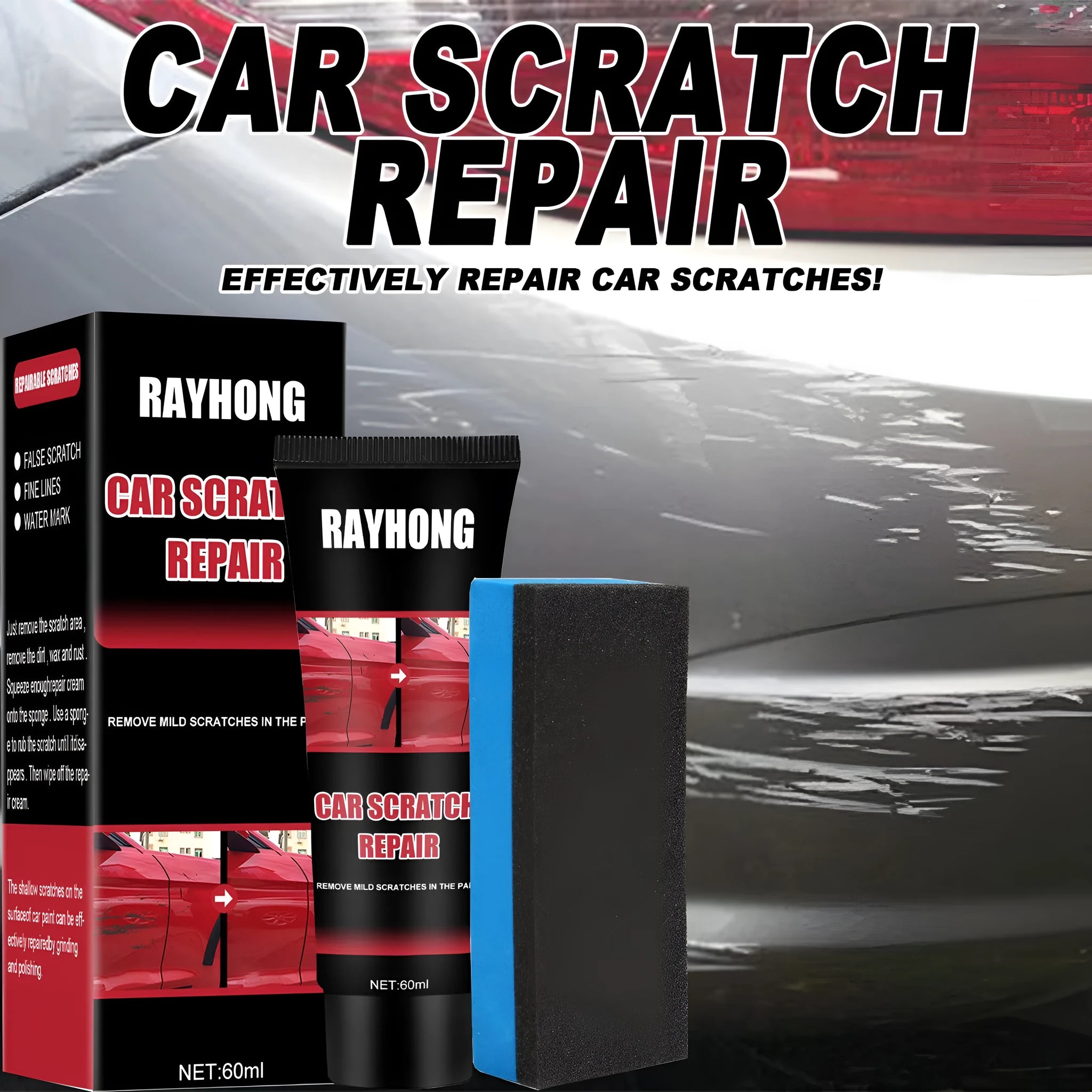 60ml car scratch repair wax bottle for paint surface maintenance and scratch polishing