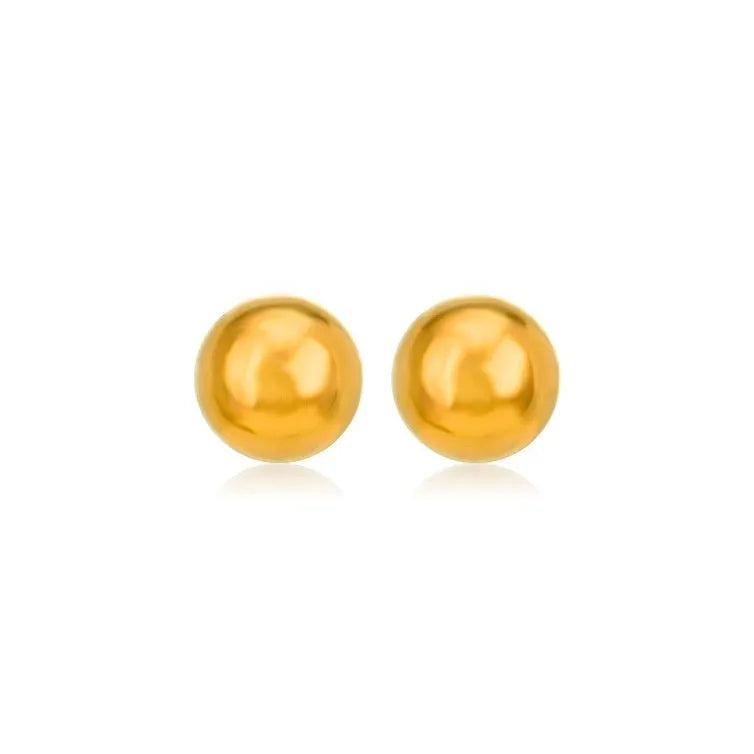 Stainless steel ball stud earrings minimalist geometric design gold silver colours