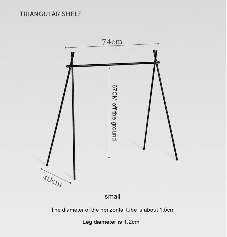 Outdoor camping aluminium alloy foldable clothes drying rack with hooks and top tray