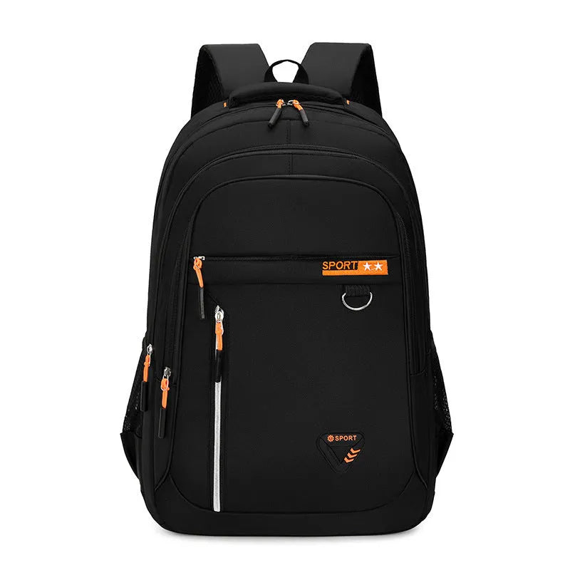 Men's Oxford cloth schoolbag in multiple colours showing large capacity and air pillow belt design