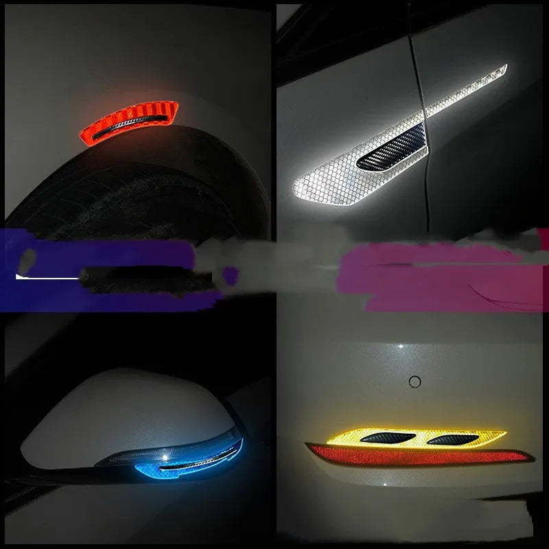 Blue and yellow reflective bumper warning tape strips 17mm diameter for universal car application