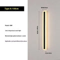 150cm straight outdoor LED wall lamp with wrought iron construction and IP65 waterproof rating