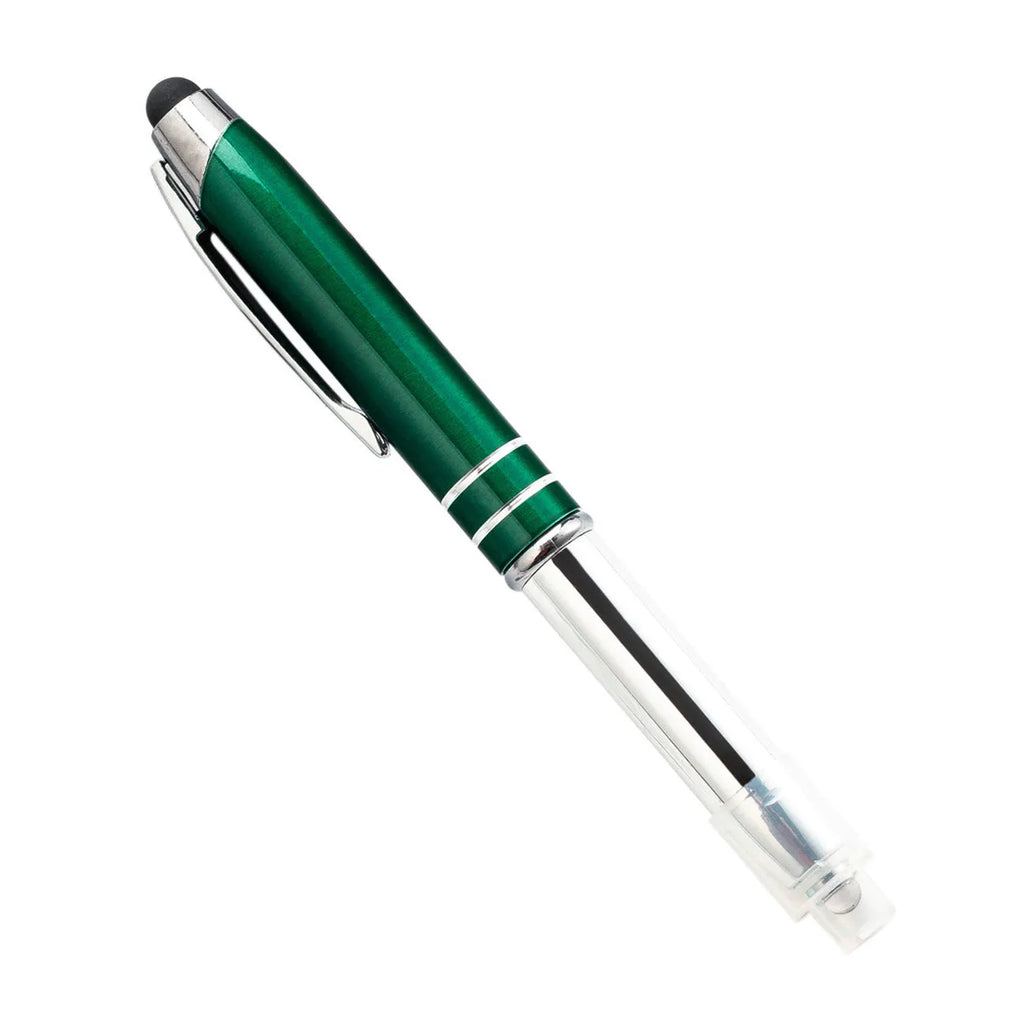 Metal capacitive stylus ballpoint pen with LED light in five colour options