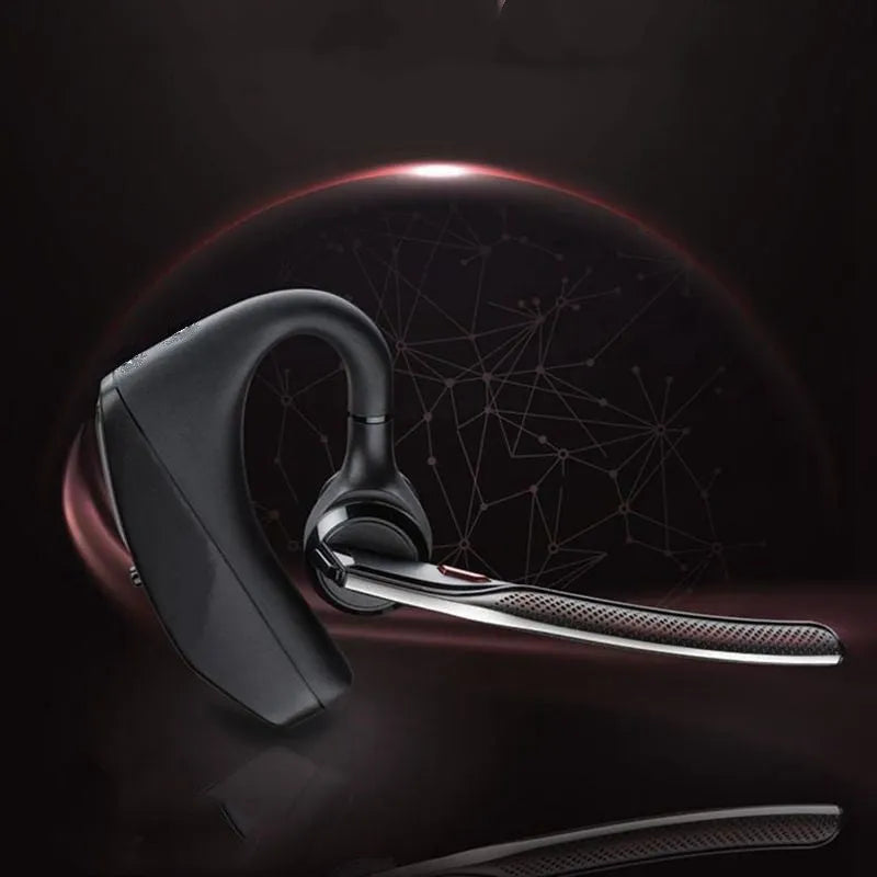 Black Bluetooth sports in-ear headphones with a plastic housing and visible USB port.