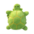 Cartoon turtle shape dog backpack harness vest in velvet material with metal zipper