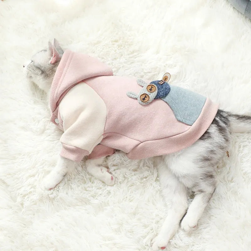 Brown cotton pet sweatshirt for dogs or cats showing casual leisure design
