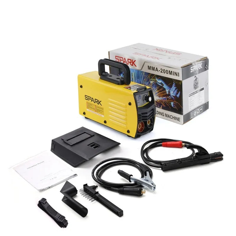 MMA-200MIN household DC welding machine with inverter technology and included welding accessories