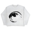 Men's grey round neck cotton pullover sweater in street hipster style