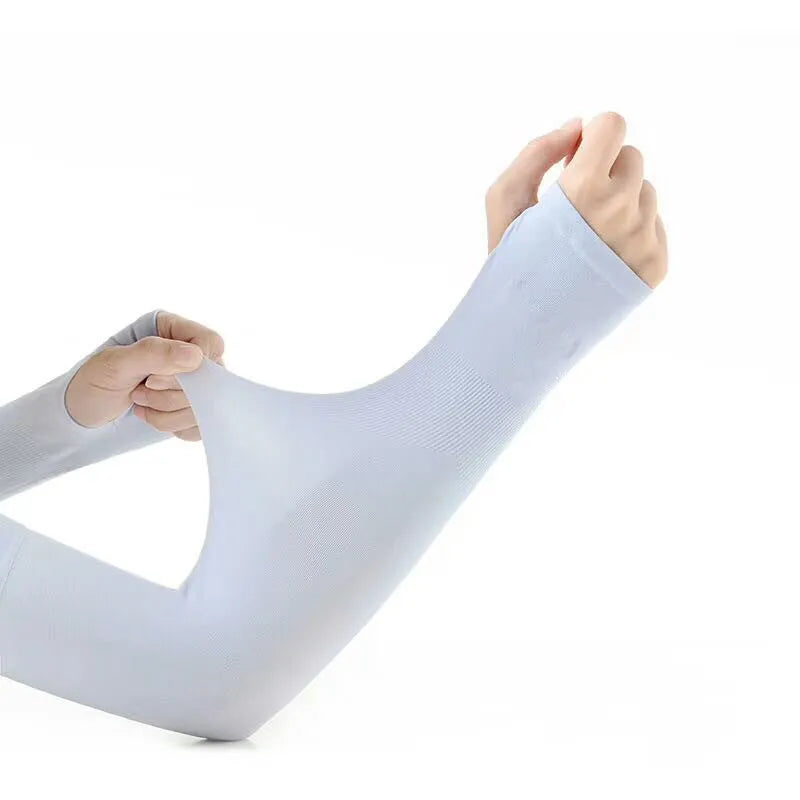 Nylon sun protection oversleeves in five colours with open-finger design for driving