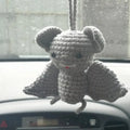 Hand-woven polyester plush car hanging ornament in a cartoon character design