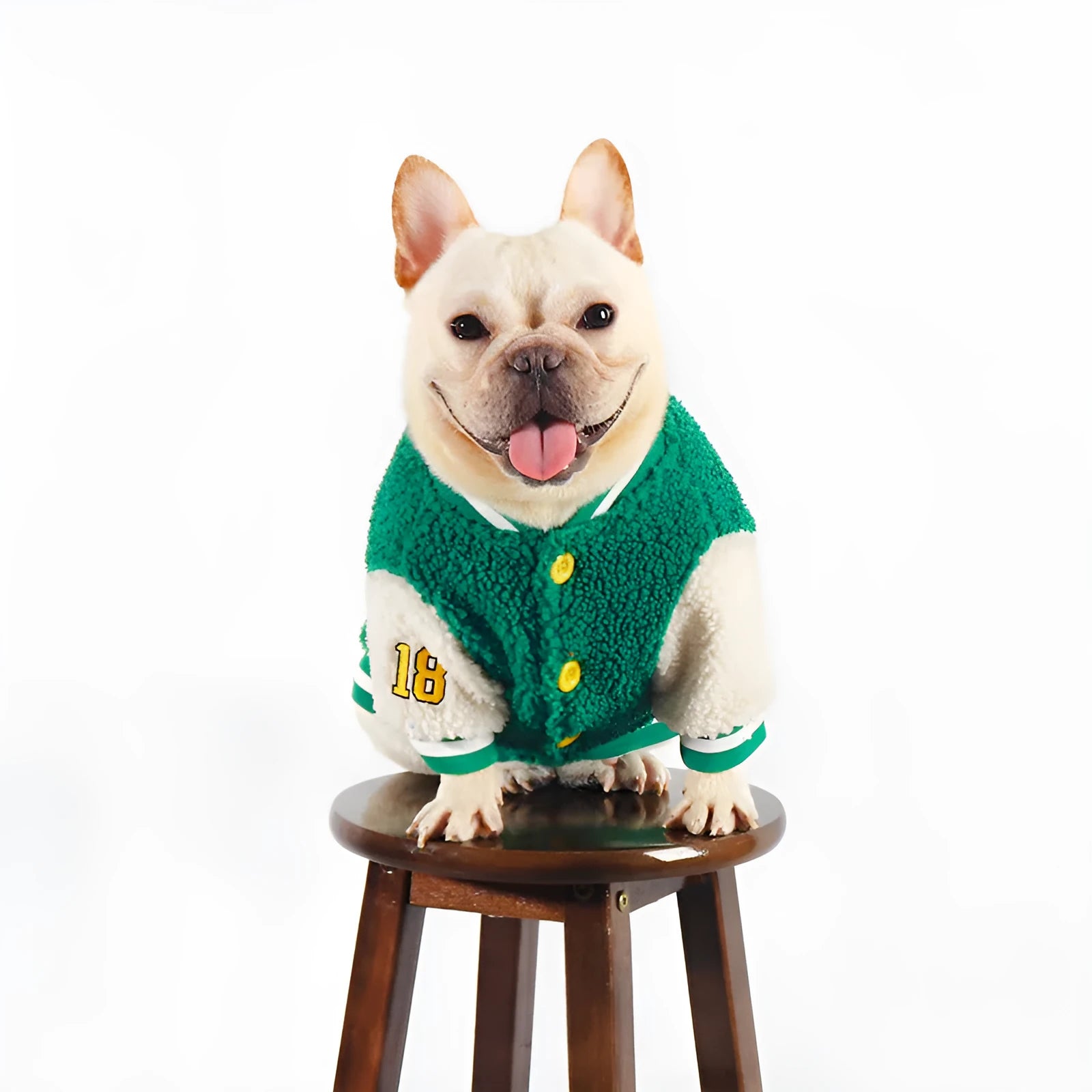 Green fleece-lined thick dog winter coat for large breeds size L to 4XL