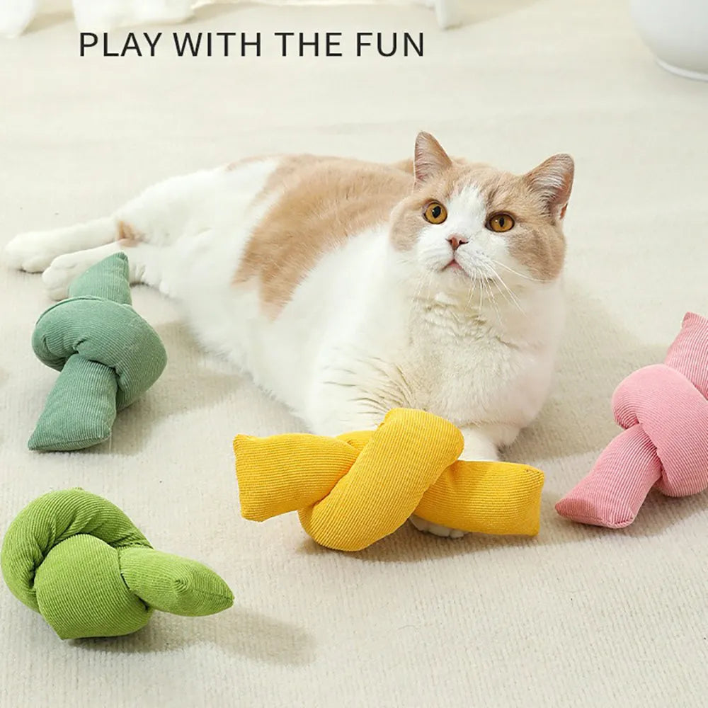 White natural cotton dog rope toy with multiple sturdy knots for tugging and chewing