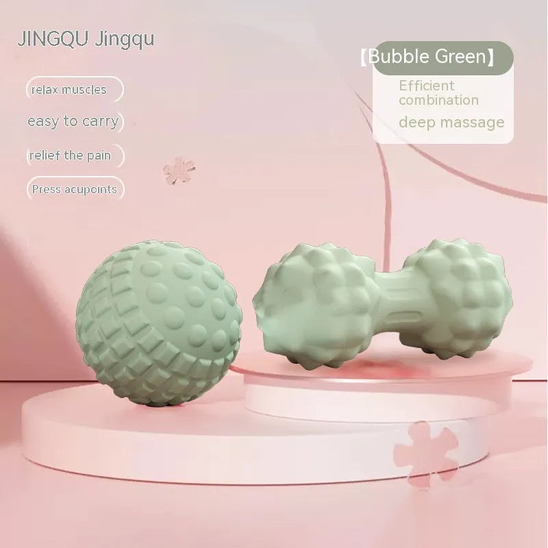 6cm TPR foot massage ball in peanut shape available in pink, blue, green, or purple colours