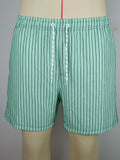 Polyester fibre beach shorts with straight leg and striped patterns in navy blue, grey, khaki or light blue