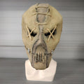 Latex scar skull horror mask head cover showing complete facial coverage dimensions