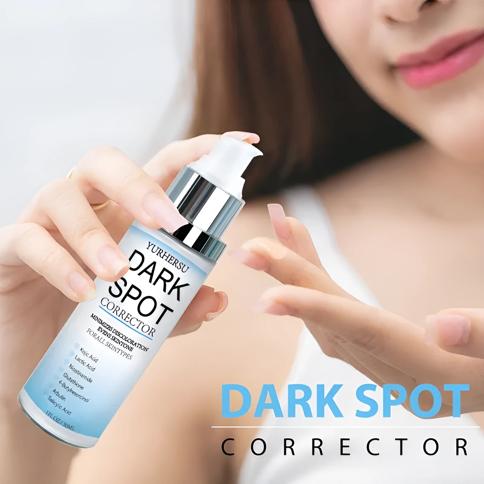Spot lightening essence in a bottle for brightening, moisturising, repairing, and tightening the skin