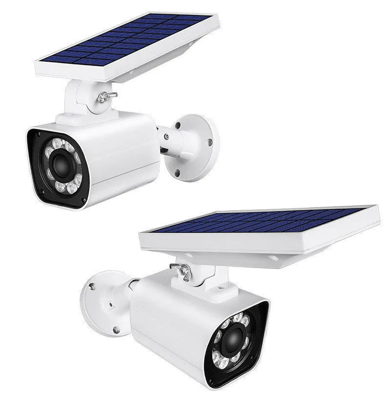 Solar simulation camera garden light with 5W LED, IP67, aluminium alloy white housing